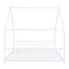 Bellemave Letto a Piattaforma a Casetta, Dimensioni Matrimoniali, Letto a Casetta con Testiera, Pediera e Supporto a Doghe, Bianco
