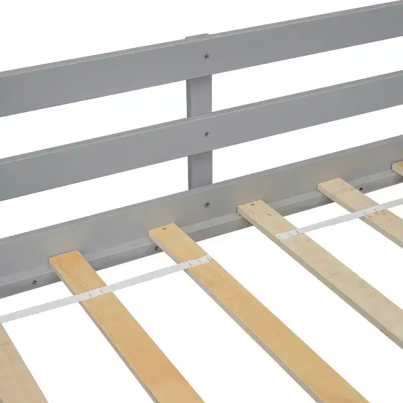 Bellemave Letto a soppalco singolo con scivolo e scaletta, letto a soppalco a forma di casetta per bambini, letto a soppalco in legno, per bambini e bambine, grigio