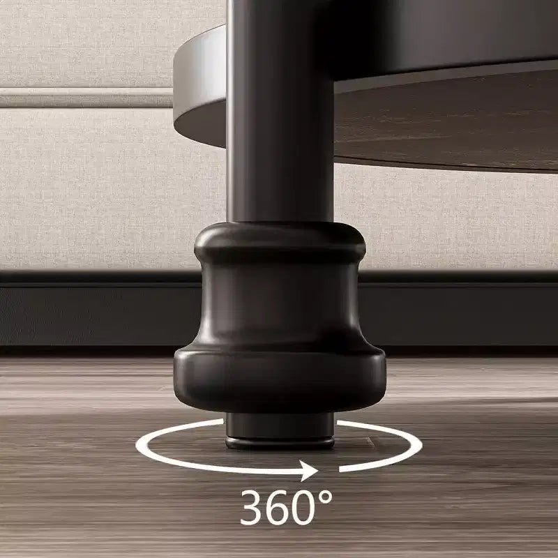 Tavolino rotondo COZONY con ripiani portaoggetti, tavolino laterale rustico in stile rustico a 3 livelli con gambe in metallo, comodino d'accento per soggiorno e camera da letto