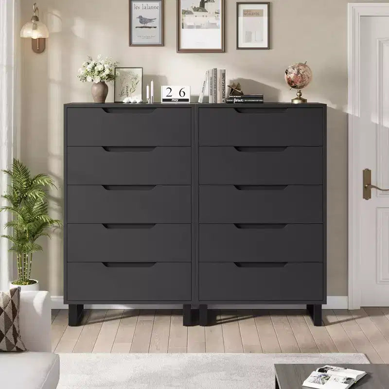 Comodino a 5 cassetti, cassettiera alta 128 cm, cassetti verticali autoportanti con contenitore, armadio in legno per soggiorno, corridoio, ingresso