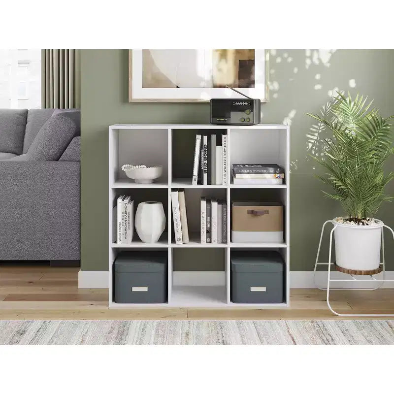 Signature Design by Ashley, Organizer salvaspazio a 9 cubi - Libreria aperta e versatile, espositore per l'organizzazione della casa moderna
