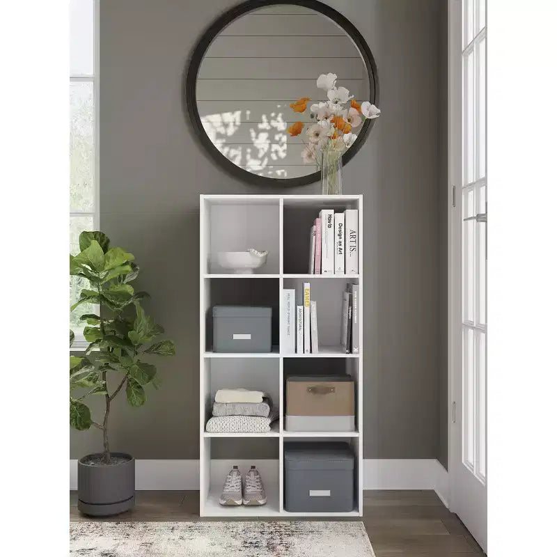 Signature Design by Ashley 8 Cube Storage Organizer - Versatile Libreria Aperta e Unità Espositiva per un'Organizzazione Domerna Moderna