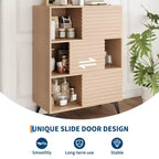 Mobile contenitore Mid-Century Modern con ante, mobiletto portaoggetti a 3 ripiani in legno per soggiorno e sala da pranzo