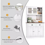 71 Mobile dispensa da cucina alto moderno, mobile credenza da cucina con supporto per microonde per sala da pranzo, cucina