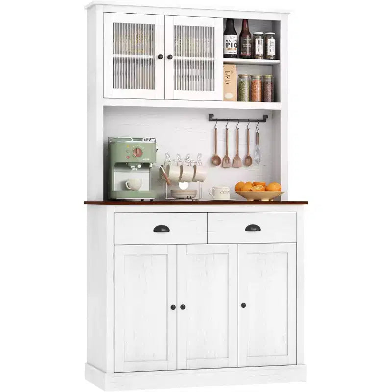 71 Mobile dispensa da cucina alto moderno, mobile credenza da cucina con supporto per microonde per sala da pranzo, cucina