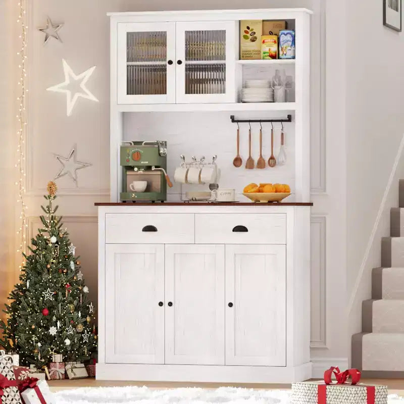 71 Mobile dispensa da cucina alto moderno, mobile credenza da cucina con supporto per microonde per sala da pranzo, cucina