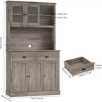 71 Mobile dispensa da cucina alto moderno, mobile credenza da cucina con supporto per microonde per sala da pranzo, cucina