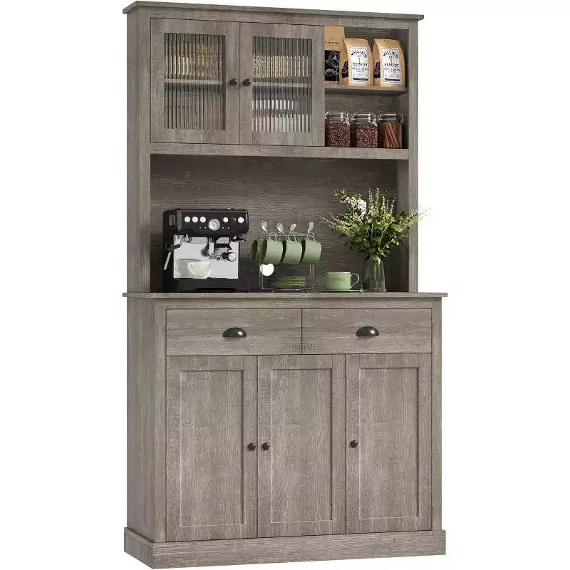 71 Mobile dispensa da cucina alto moderno, mobile credenza da cucina con supporto per microonde per sala da pranzo, cucina