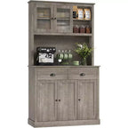 71 Mobile dispensa da cucina alto moderno, mobile credenza da cucina con supporto per microonde per sala da pranzo, cucina
