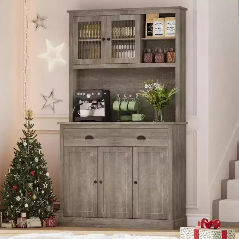 71 Mobile dispensa da cucina alto moderno, mobile credenza da cucina con supporto per microonde per sala da pranzo, cucina