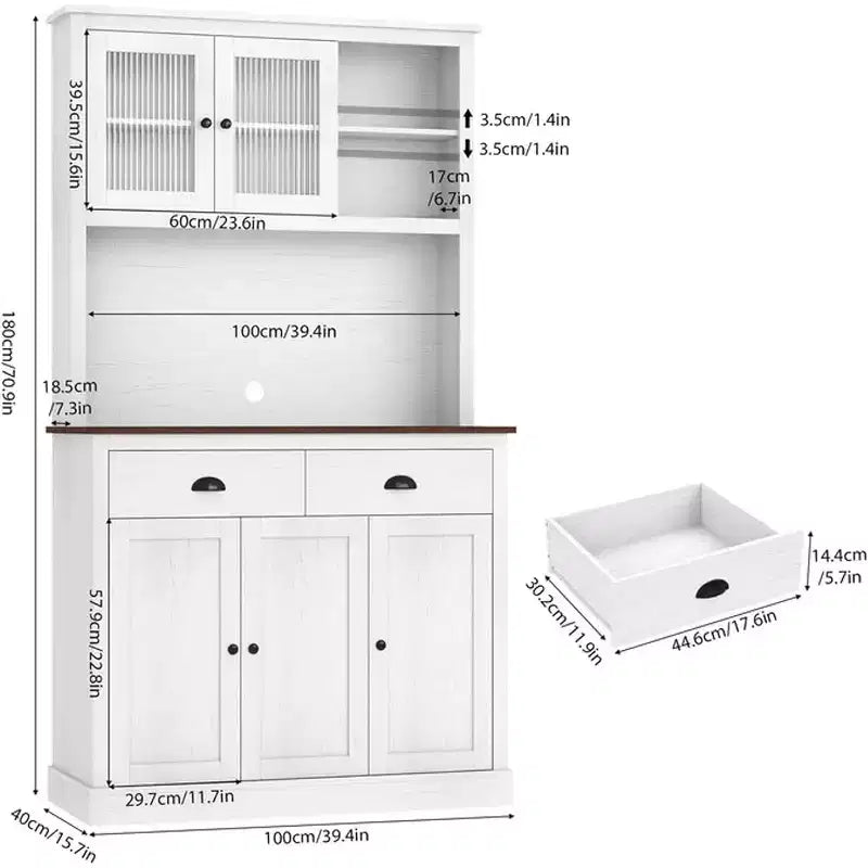 71 Mobile dispensa da cucina alto moderno, mobile credenza da cucina con supporto per microonde per sala da pranzo, cucina