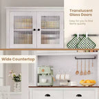 71 Mobile dispensa da cucina alto moderno, mobile credenza da cucina con supporto per microonde per sala da pranzo, cucina