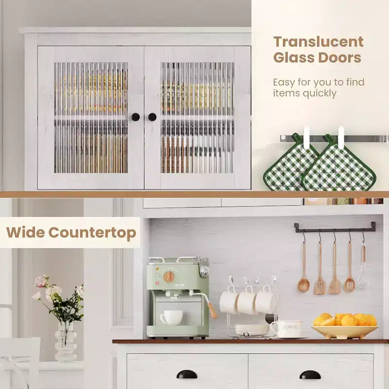 71 Mobile dispensa da cucina alto moderno, mobile credenza da cucina con supporto per microonde per sala da pranzo, cucina