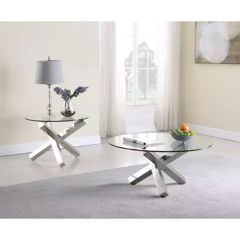 Chintaly Imports, Tavolino da salotto rotondo contemporaneo 35