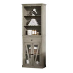 Farmhouse Storage Cabinet with Adjustable Shelves, Tall Bathroom Cabinet with Drawer for Living Room