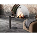 HomeStock 15 in.H Gray Color Round Stainless Steel Table Top End Table 1 -piece
