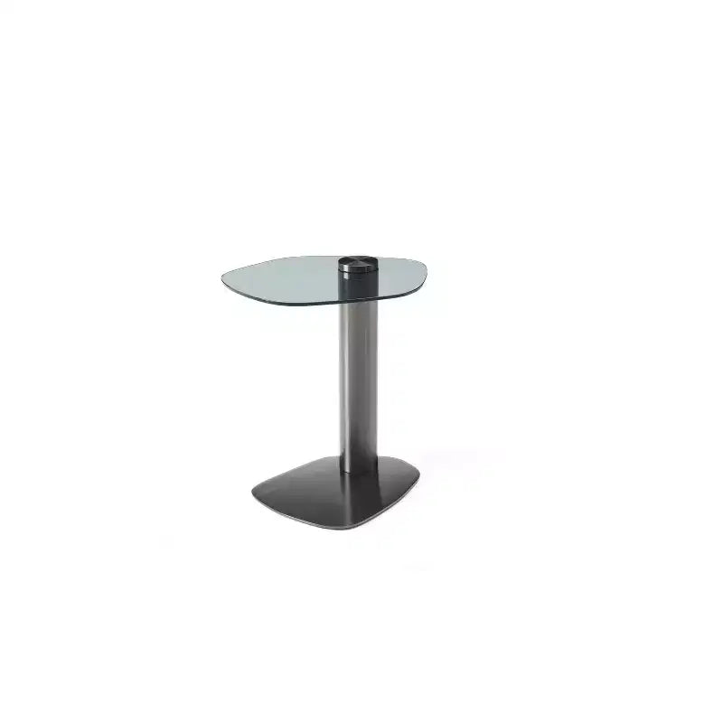 HomeStock Tavolino rotondo con piano in acciaio inossidabile da 38 cm H, colore grigio, 1 pezzo