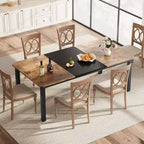 COZONY 78.7 Large Rectangular Dining Table for 6-8, Industrial Wood Kitchen Table with Sturdy Metal Frame for Dining Room, Restaurant (No Chairs)