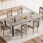 COZONY 78,7 Tavolo da pranzo rettangolare grande per 6-8 persone, tavolo da cucina industriale in legno con robusta struttura in metallo per sala da pranzo, ristorante (sedie escluse)