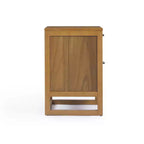 Comodino con 2 cassetti Hatteras Modern Boho con legno massello e dettagli in rattan naturale - Teamson Home