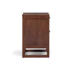 Comodino con 2 cassetti Hatteras Modern Boho con legno massello e dettagli in rattan naturale - Teamson Home