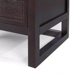 Comodino con 2 cassetti Hatteras Modern Boho con legno massello e dettagli in rattan naturale - Teamson Home