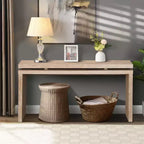 Okak 60IN Farmhouse Console Table with Thick Tabletop, Entryway Table with Double Board Suspension Design, Hallway Table for Lving Room