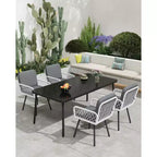 Set di 4 sedie da pranzo per esterni, poltrone da giardino per tutte le stagioni con cuscini e rattan intrecciato a mano