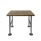 RESTORE Boulder Black Solid Wood End Table by Pipe Decor