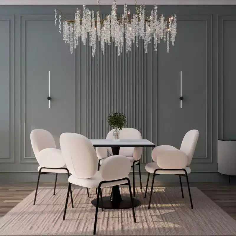 LeisureMod Bristol Tavolo da pranzo quadrato con piano in MDF e base a piedistallo in acciaio nero per cucina e sala da pranzo moderne