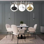 LeisureMod Bristol Tavolo da pranzo quadrato con piano in MDF e base a piedistallo in acciaio nero per cucina e sala da pranzo moderne