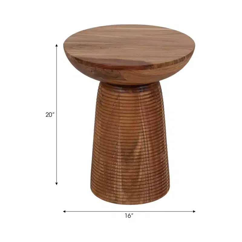 Tavolino da salotto con base in legno a coste, stile casual, per soggiorno, camera da letto, ufficio - 20 Marrone