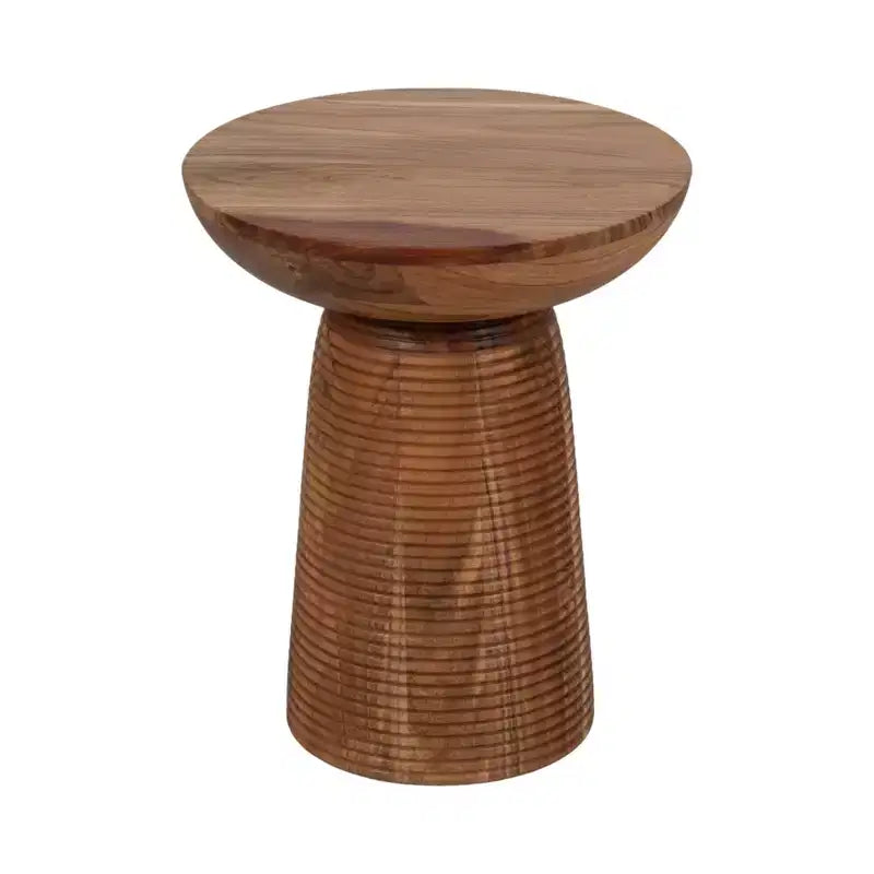 Tavolino da salotto con base in legno a coste, stile casual, per soggiorno, camera da letto, ufficio - 20 Marrone
