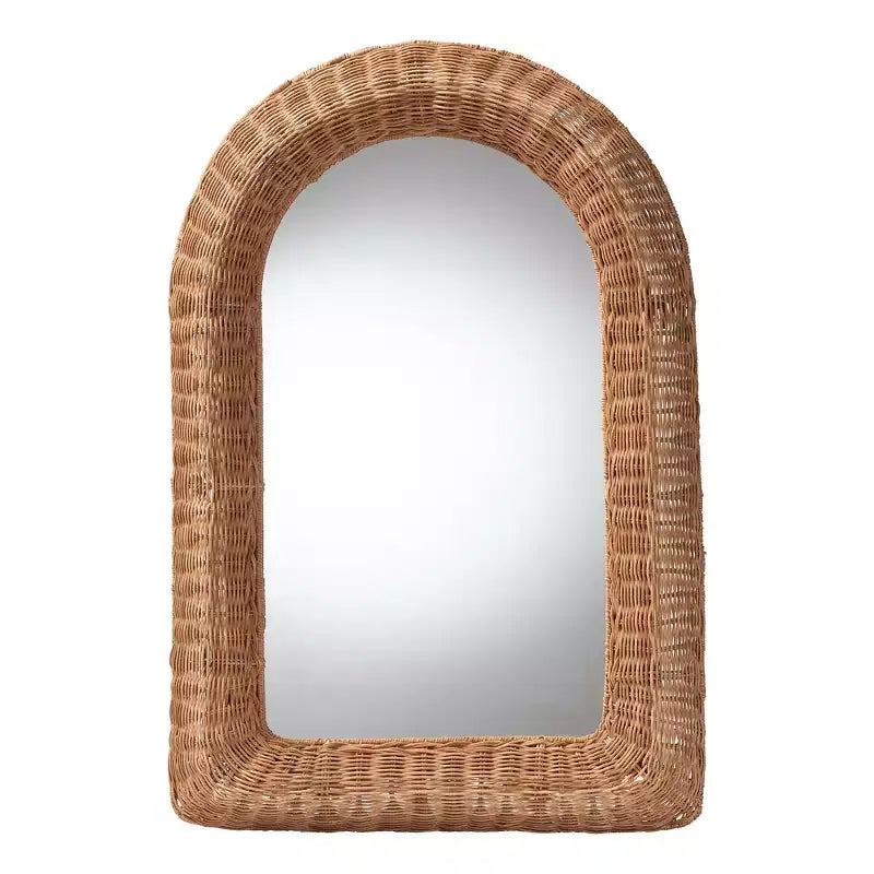 Specchio da parete ad arco in rattan Brisia di Bali & Pari