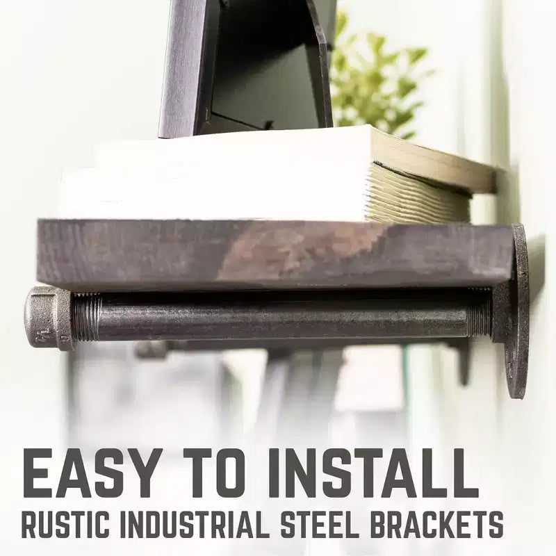 RESTORE Boulder Black Mensole da 24 pollici con staffe diritte di Pipe Decor