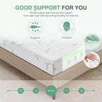 Materasso in memory foam a rigidità media da 8-10 pollici con tecnologia rinfrescante in gel, fodera rimovibile in bambù, certificato CertiPUR-US, materasso in scatola