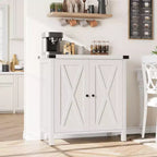 Credenza a buffet da fattoria piccola GustoWave con 2 ante e ripiani regolabili, mobili console d'ingresso d'accento