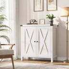 Credenza a buffet da fattoria piccola GustoWave con 2 ante e ripiani regolabili, mobili console d'ingresso d'accento