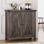 Credenza a buffet da fattoria piccola GustoWave con 2 ante e ripiani regolabili, mobili console d'ingresso d'accento