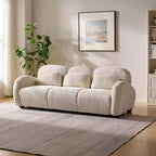 Divano moderno imbottito a 3 posti Christopher Knight Home Dorian 78" in legno di caucciù con 3 cuscini