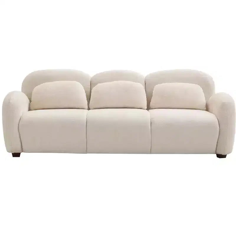 Divano moderno imbottito a 3 posti Christopher Knight Home Dorian 78" in legno di caucciù con 3 cuscini