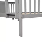 Letto a castello matrimoniale per bambini, struttura a castello matrimoniale con ringhiera per camera da letto o dormitorio