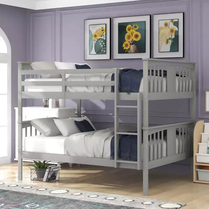 Letto a castello matrimoniale per bambini, struttura a castello matrimoniale con ringhiera per camera da letto o dormitorio