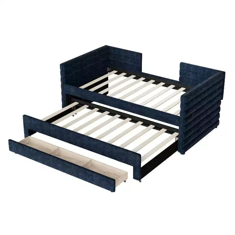 Divano Letto Singolo Moderno Divano Letto Imbottito con Letto Estraibile e Cassetti Portaoggetti Sotto il Letto per la Camera degli Ospiti - per Soggiorno, Camera da Letto