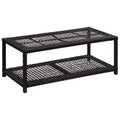 vidaXL Shoe Bench Black Poly Rattan, Metal - Black