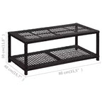 vidaXL Panca portascarpe Nera in Polirattan, Metallo - Nero