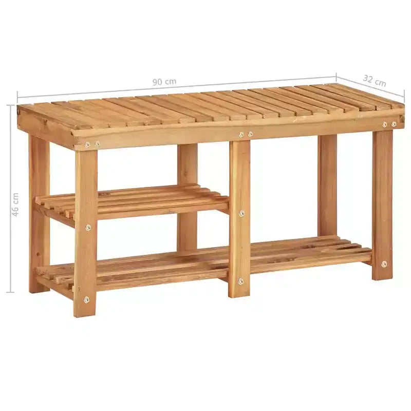 vidaXL Scarpiera 90x32x46 cm in Legno Massello di Acacia