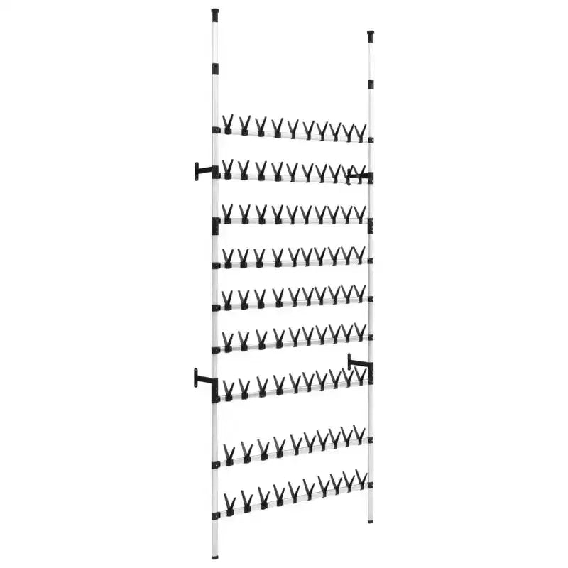 vidaXL Telescopic Shoe Rack with Rods Aluminum