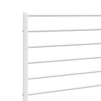 vidaXL Testiera in Metallo da 90 cm per Letti Singoli/Singoli XL, Testiera Durevole in Acciaio per Camera da Letto Moderna Minimalista, Montaggio Semplice, Bianca