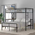 Twin over Full Metal Bunk Bed Frame with Desk, Twin Size Loft Bed with Separate Full Size Lower Bed for Kids